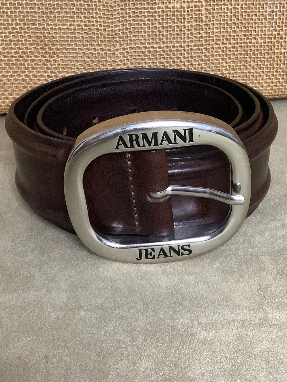 ARMANI Jeans Luxury Brown Leather Belt for Women  (W617)